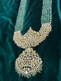 Emerald necklace silver necklace 925 silver with 22k gold plated - SHABURIS