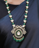 Emerald necklace diamond necklace 925 silver with 22k gold plated - Ready Stock in Hyd Store - SHABURIS