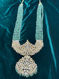 Emerald necklace silver necklace 925 silver with 22k gold plated - SHABURIS