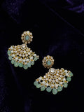 Polki Earrings 925 silver with 22k gold plated - SHABURIS