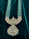 Emerald necklace silver necklace 925 silver with 22k gold plated - SHABURIS