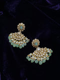 Polki Earrings 925 silver with 22k gold plated - SHABURIS