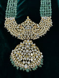 Emerald necklace silver necklace 925 silver with 22k gold plated - SHABURIS