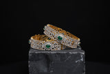 Diamond Bangles - Diamond Bangles - 925 Silver Jewelry - 22ct Gold Plated - CZ Bangles - South indian diamond Bangles design