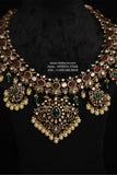 Victorian Diamond necklace silver necklace 925 silver with 22k gold plated - SHABURIS