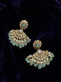 Polki Earrings 925 silver with 22k gold plated - SHABURIS