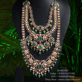 Victorian necklace diamond necklace 925 silver with 22k gold plated- SHABURIS