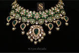 Polki Diamond necklace Pure Silver jewelry Indian diamond Necklace silver jewelry - Ready Stock in Hyd Store -SHABURIS