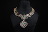 Diamond necklace Pure Silver jewelry Indian diamond Necklace silver jewelry -SHABURIS