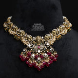 Polki Diamond necklace Pure Silver jewelry Indian diamond Necklace silver jewelry -SHABURIS