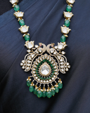 Emerald necklace diamond necklace 925 silver with 22k gold plated - Ready Stock in Hyd Store - SHABURIS