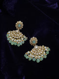 Polki Earrings 925 silver with 22k gold plated - SHABURIS