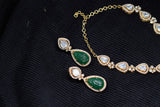 Emerald necklace diamond necklace 925 silver with 22k gold plated - Ready Stock in Hyd Store - SHABURIS