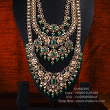 Victorian necklace diamond necklace 925 silver with 22k gold plated- SHABURIS