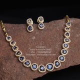 Diamond necklace Pure Silver jewelry Indian diamond Necklace silver jewelry - Ready Stock in Hyd Store -SHABURIS