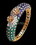 Cocktail bangle Navaratan Bangles - Diamond Bangles - 925 Silver Jewelry - 22ct Gold Plated - CZ Bangles - South indian diamond Bangles design