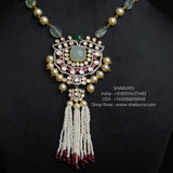 Tassel Necklace 925 silver jewelry 22k gold plated - SHABURIS