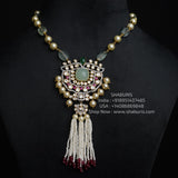 Tassel Necklace 925 silver jewelry 22k gold plated - SHABURIS