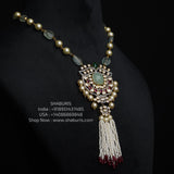 Tassel Necklace 925 silver jewelry 22k gold plated - SHABURIS