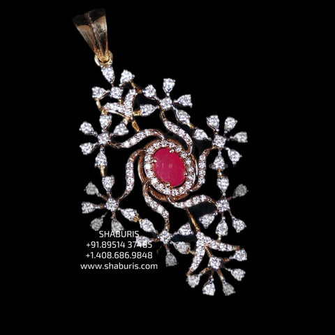 Diamond pendant,Swarovski Diamond Jewelry Designs,South Indian Jewelry,latest indian jewellery Designs -SHABURIS