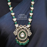 Emerald necklace diamond necklace 925 silver with 22k gold plated - Ready Stock in Hyd Store - SHABURIS