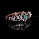 emerald Bangles - Diamond Bangles - 925 Silver Jewelry - 22ct Gold Plated - CZ Bangles - South indian diamond Bangles design