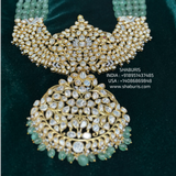 Emerald necklace silver necklace 925 silver with 22k gold plated - SHABURIS