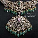 Victorian Diamond necklace silver necklace 925 silver with 22k gold plated - SHABURIS