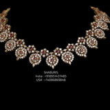 Bottu mala south indian Silver jewelry Indian diamond Necklace silver jewelry -SHABURIS (Copy)