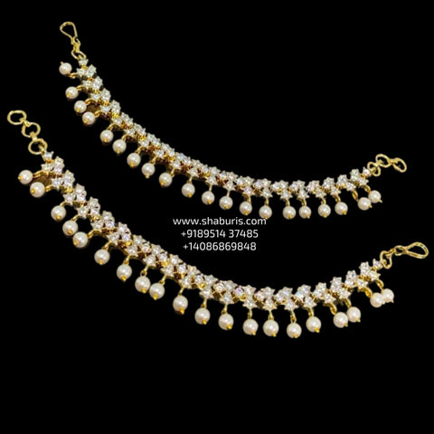 Diamond champaswaralu kids jewelry south indian jewelry indian gold design pure silver jewelry 925 silver jewelry fresh pearls -SHABURIS