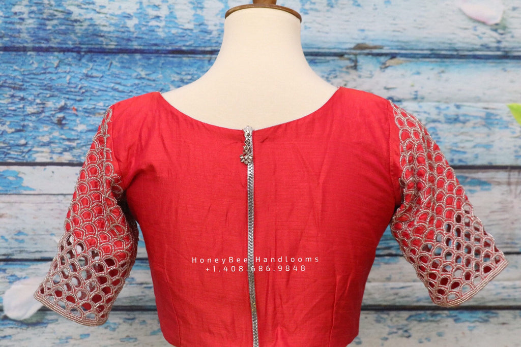 Falsa Color Designer Blouse (Matka Neckline) - Aboli Bhatt