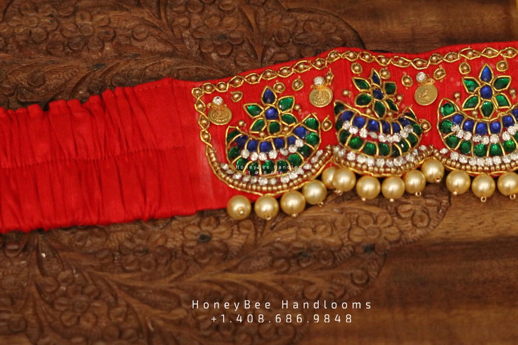 Red Silk Embroidered Waist Belt With Ghungroo / Belts for Saree/ Saree Belts/  Lehenga Belt/ Embellished Belts/ Bridal Hand Embroidered Belt - Etsy