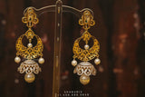 Diamond Jhumka,diamond chandbali,diamond earrings indian,detatchable diamond jhumka,swarovski diamond jhumka,chandbali earrings,silver