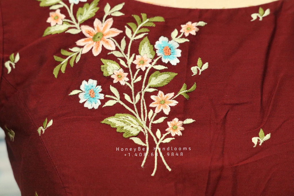 Pakeezah Maroon Blouse – Saaki