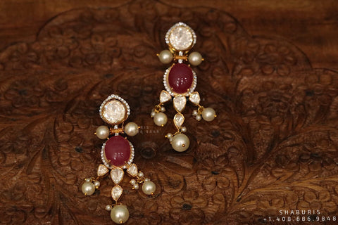 Polki Diamond jhumka,polki Diamond Jhumka Jewelry,sabyasachi Jewelry inspired Jhumka Earrings,Jhumki,  indian jewellery Designs -NIHIRA