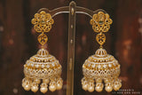 Diamond Jhumka ,diamond earrings,Pure silver Jhumkas Indian,Indian Earrings,Indian Wedding Jewelry -NIHIRA-SHABURIS