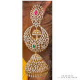 Diamond Jhumka ,diamond earrings,Pure silver Jhumkas Indian,Indian Earrings,Indian Wedding Jewelry -NIHIRA-SHABURIS