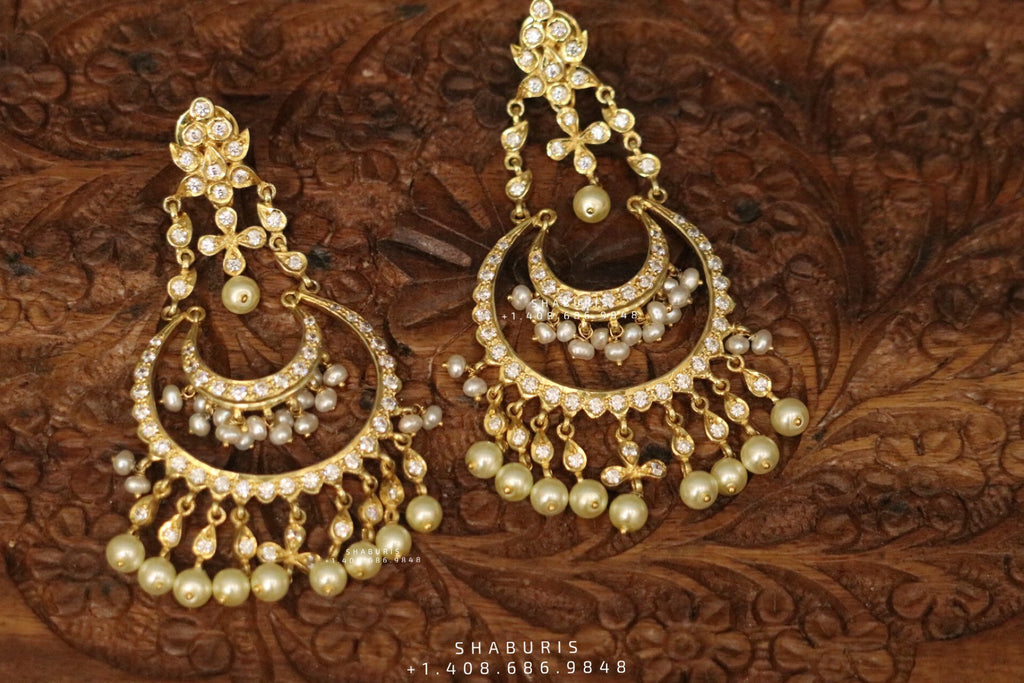 Chandbali Gold Earring with Pearls Online - Svarnam – svarnam