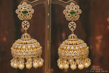 Diamond Jhumka ,diamond earrings,Pure silver Jhumkas Indian,Indian Earrings,Indian Wedding Jewelry -NIHIRA-SHABURIS