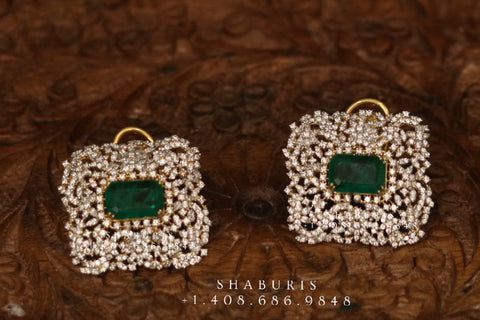 Diamond Buttalu,Swarovski Diamond Jhumka Jewelry Designs,South Indian Jewelry,Jhumka Earrings,Jhumki,latest indian jewellery Designs -NIHIRA