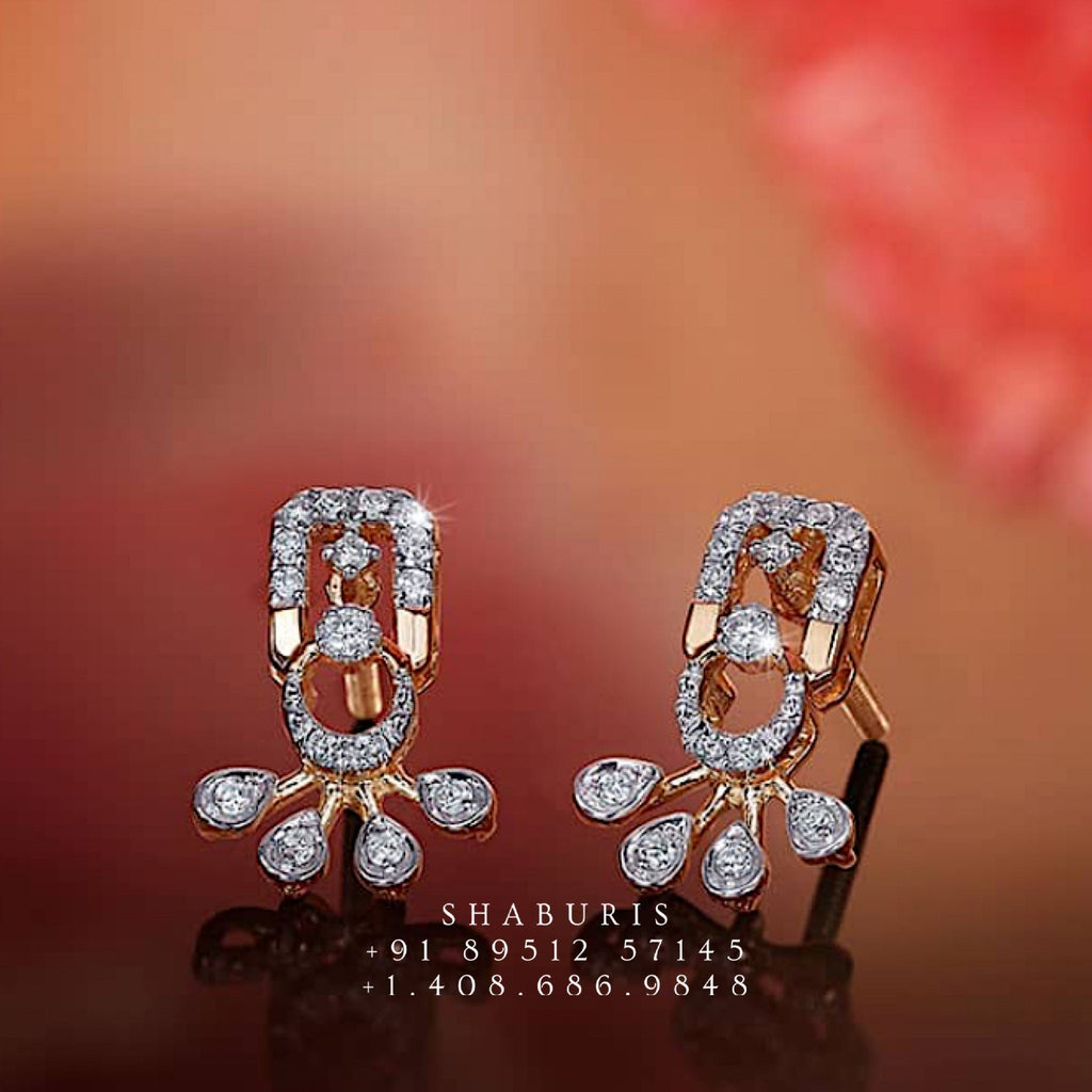 Diamond Earrings for Women in 18K Gold VVS Clarity E-F Color -Indian Diamond  Jewelry -Buy Online