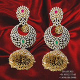 Diamond Jhumka ,diamond earrings,Pure silver Jhumkas Indian,Indian Earrings,Indian Wedding Jewelry -NIHIRA-SHABURIS