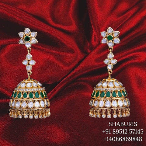 Jodha Moissanite Polki Earrings – Tapri India