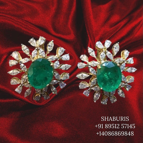 Latest Indian Jewelry,South Indian Jewellery,Pure silver diamond jhumka,South Indian Jewelry designs -SHABURIS