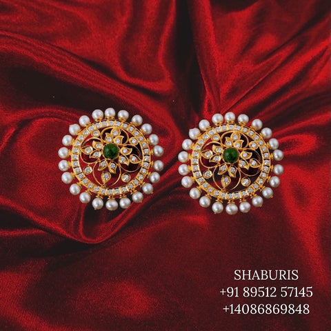 Diamond Jhumka,diamond buttalu,diamond jhumka indian,detatchable diamond jhumka,swarovski diamond jhumka,indian earrings,silver