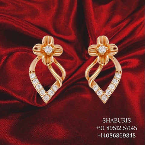 Diamond earrings indian,South Indian jewelry,Pure silver diamond earrings ,swarovski jewelry sets,Indian gold Jewelry -SHABURIS