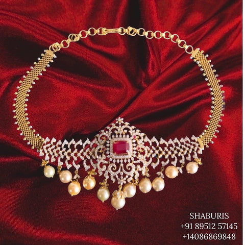 Pearl choker,kundan ,polki , pearl,Heavy choker,Sabyasachi Jewelry inspired,indian Jewelery,Polki haram,Pure silver jewelry-NIHIRA