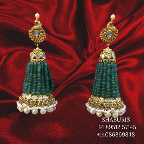 Latest Indian Jewelry,Pure Silver Jewellery Indian ,emerald tassel jewelry  polki diamond jewelry -SHABURIS