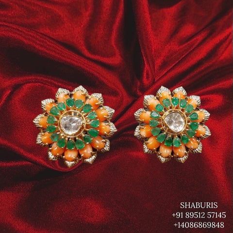 Coral jewelry,Swarovski Diamond Jhumka Jewelry Designs,South Indian Jewelry,Jhumka Earrings,Jhumki,latest indian jewellery Designs -NIHIRA