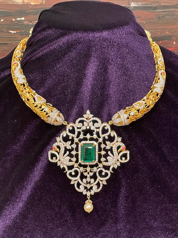 Detatchable diamond kante ,South Indian Jewellery,South Indian Jewelry,Kante Necklace,silver jewelry Designs - NIHIRA-SHABURIS